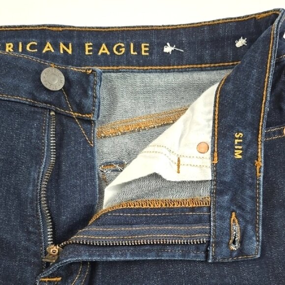 American Eagle Flex Men's Dark Denim Blue Slim Flex Jeans Stretch Size 30 - Picture 8 of 16